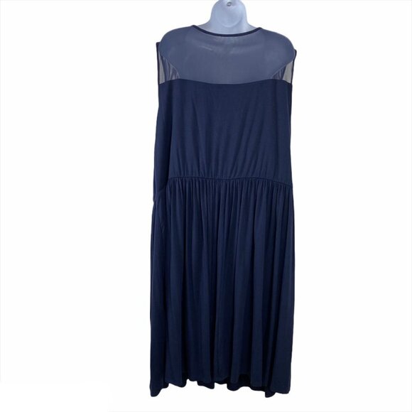 Lane Bryant Dress Mesh Sleeveless Stretch Blue NWT - Picture 4 of 6